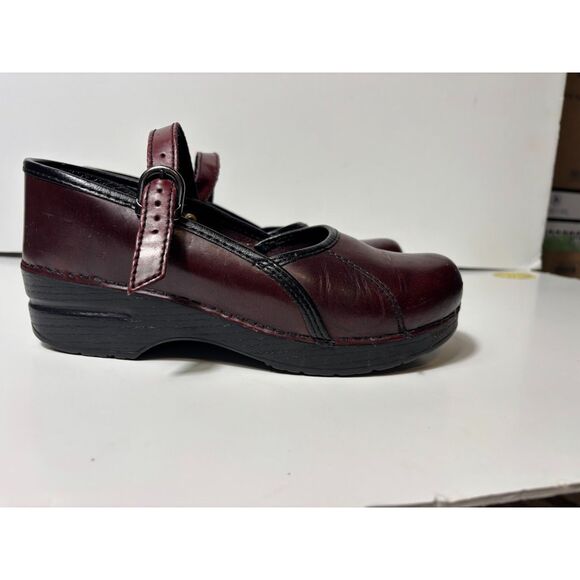 Dansko Marcelle Mary Jane Shoes Size 38 Clogs OxBlood burgundy maroon cottage - Picture 2 of 7